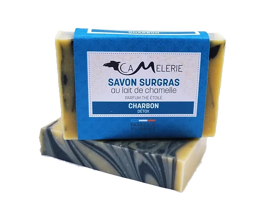 savon liquide au lait de chamelle charbon detox