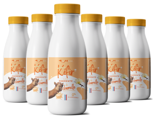 kefir lait fermente entier de chamelle - 6x0,5litre - vanille