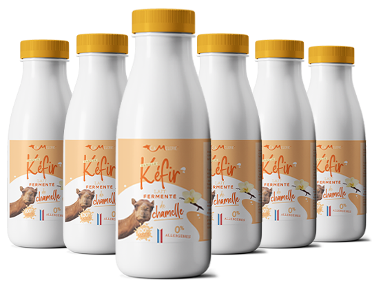 kefir lait fermente entier de chamelle - 6x0,5litre - vanille